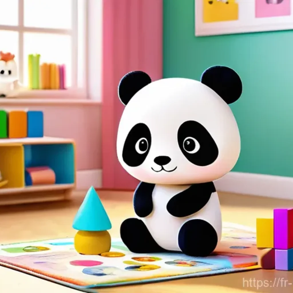 베이비버스의 상업적 성공 요인 - A vibrant 3D animated illustration featuring Baby Panda Kiki and his sister Miumiu, along with two o...