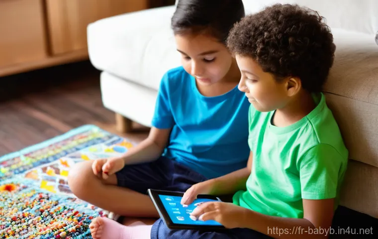 베이비버스의 사회적 영향 분석 - **Prompt: Guided Digital Learning Moment**
    A wide shot of a cozy, brightly lit living room durin...