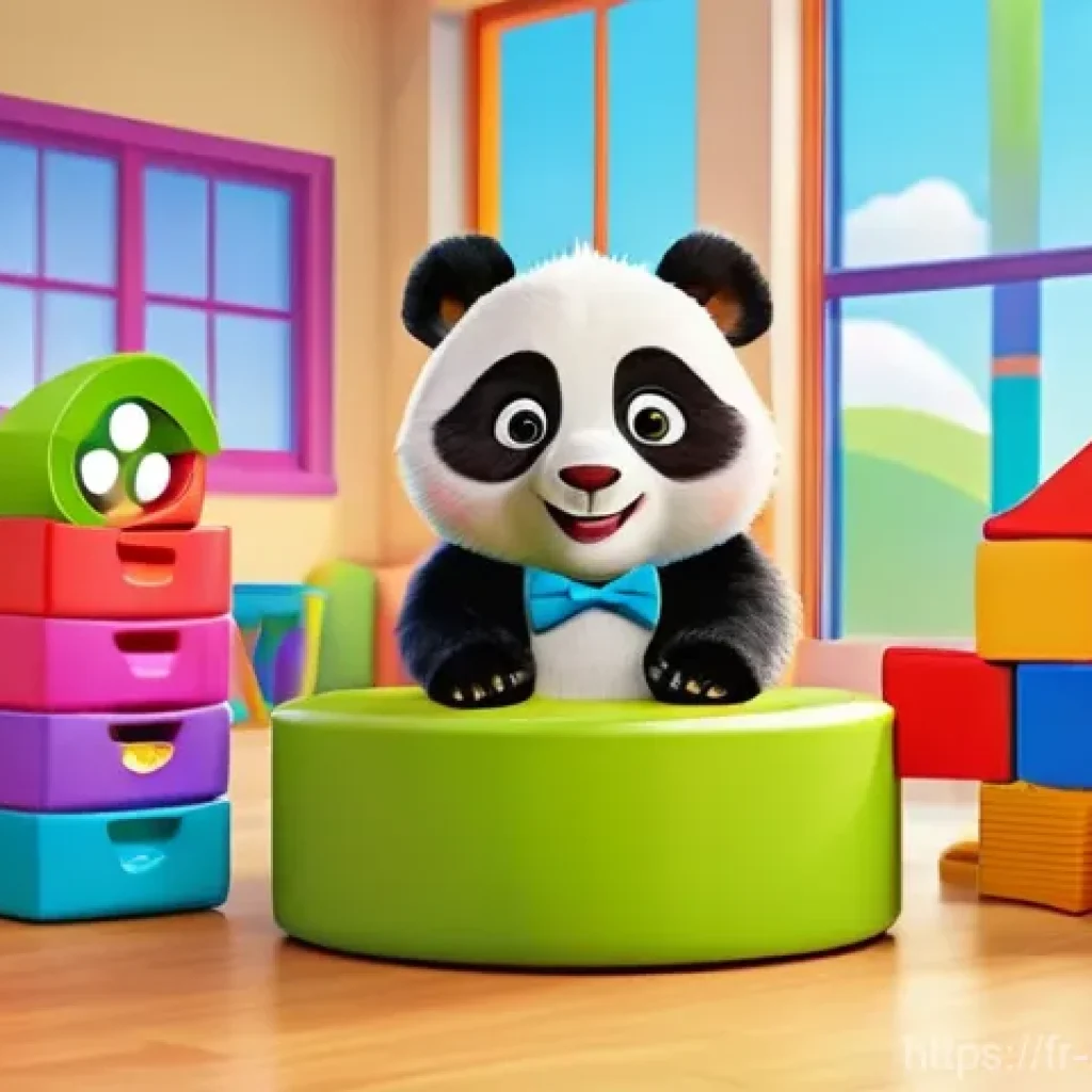 베이비버스 제작 과정 공개 자료 - **Prompt:** An animated scene featuring a group of diverse, happy preschool-aged children, fully clo...